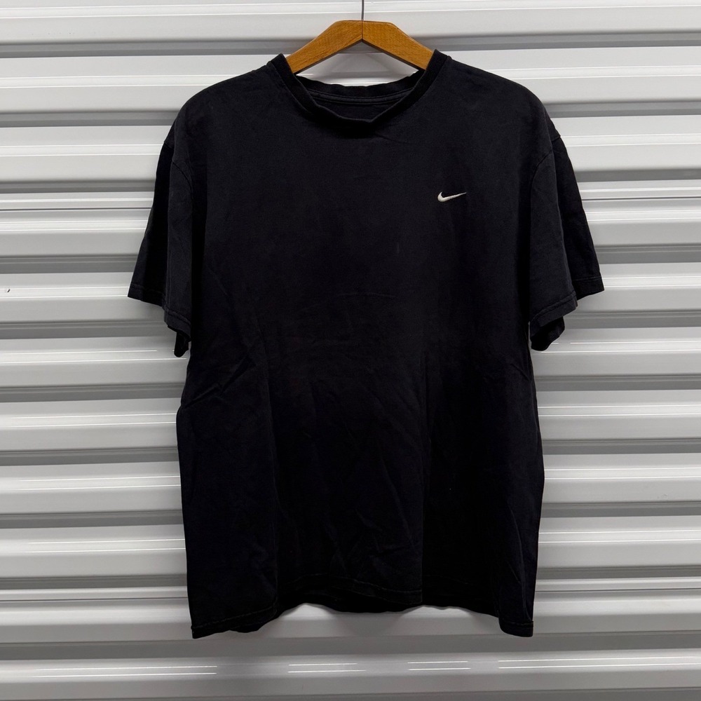 Vintage Y2K Nike Smoke Faded Embroidered Swoosh Black Mens Medium Shirt